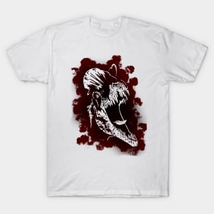 Bloody Dilophosaurus Roaring Dinosaur T-Shirt